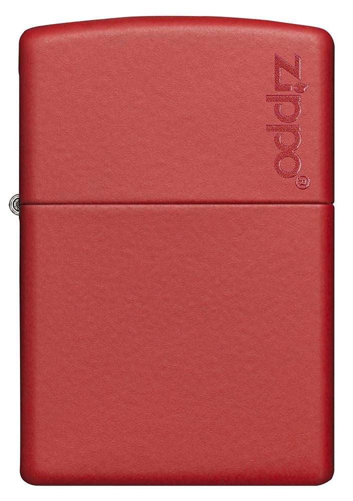 Zippo Logo Matte Pocket Lighter - Red