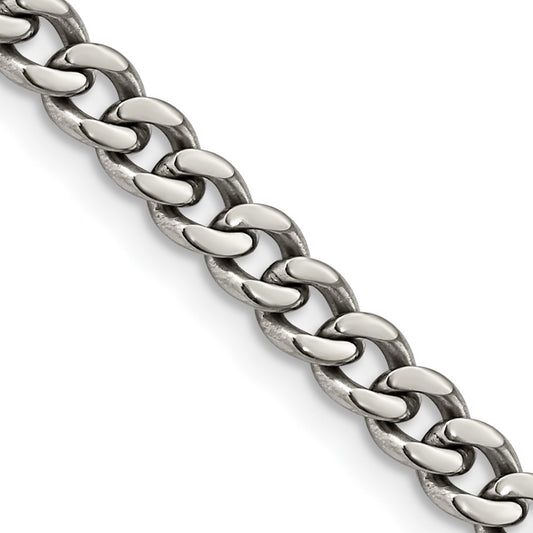 Titanium Polished 5.5mm 20in Curb Chain