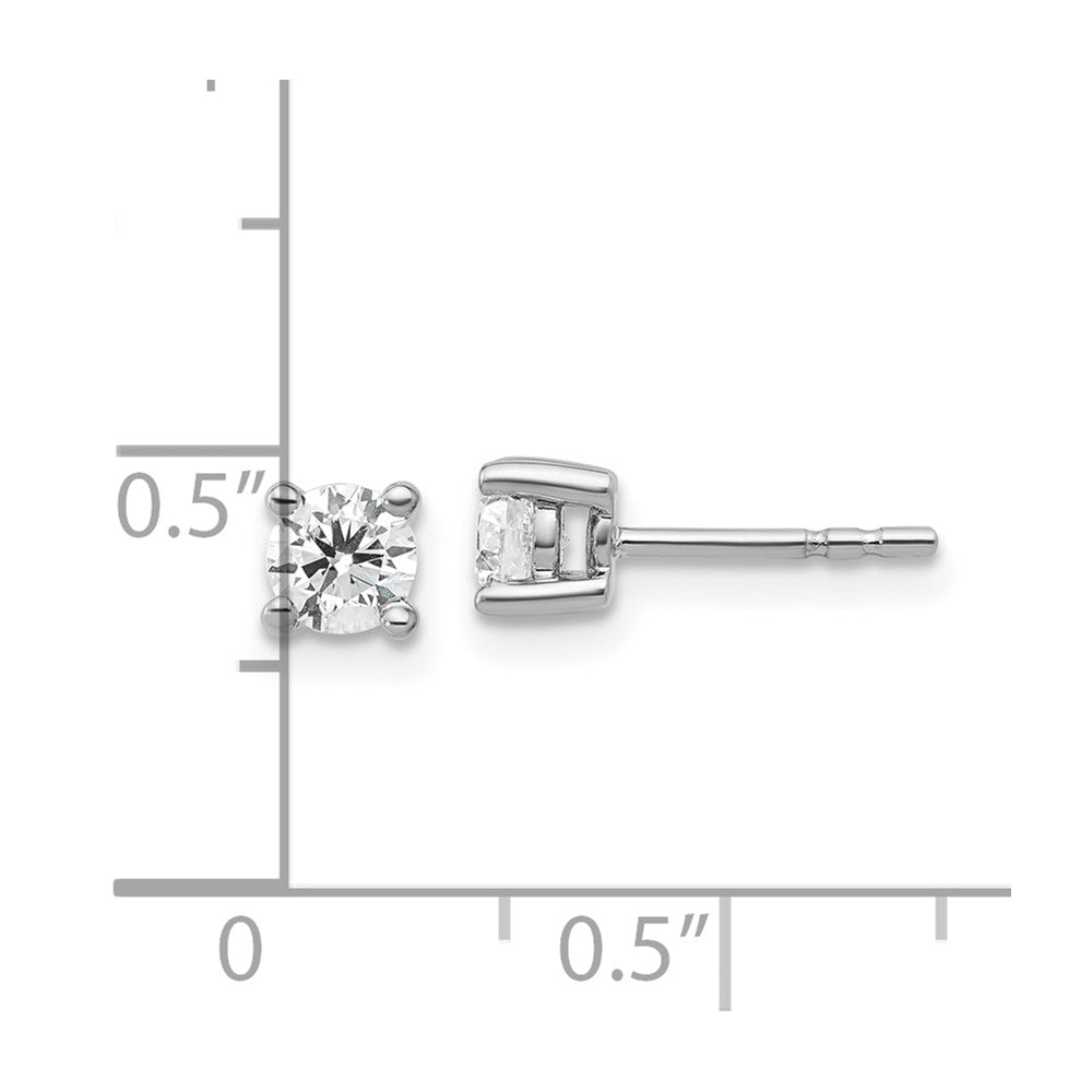14k White Gold 1/2 ctw Certified Lab Grown Diamond VS/SI+ G+ Round 4 Prong Heavy Wt. Stud Earrings
