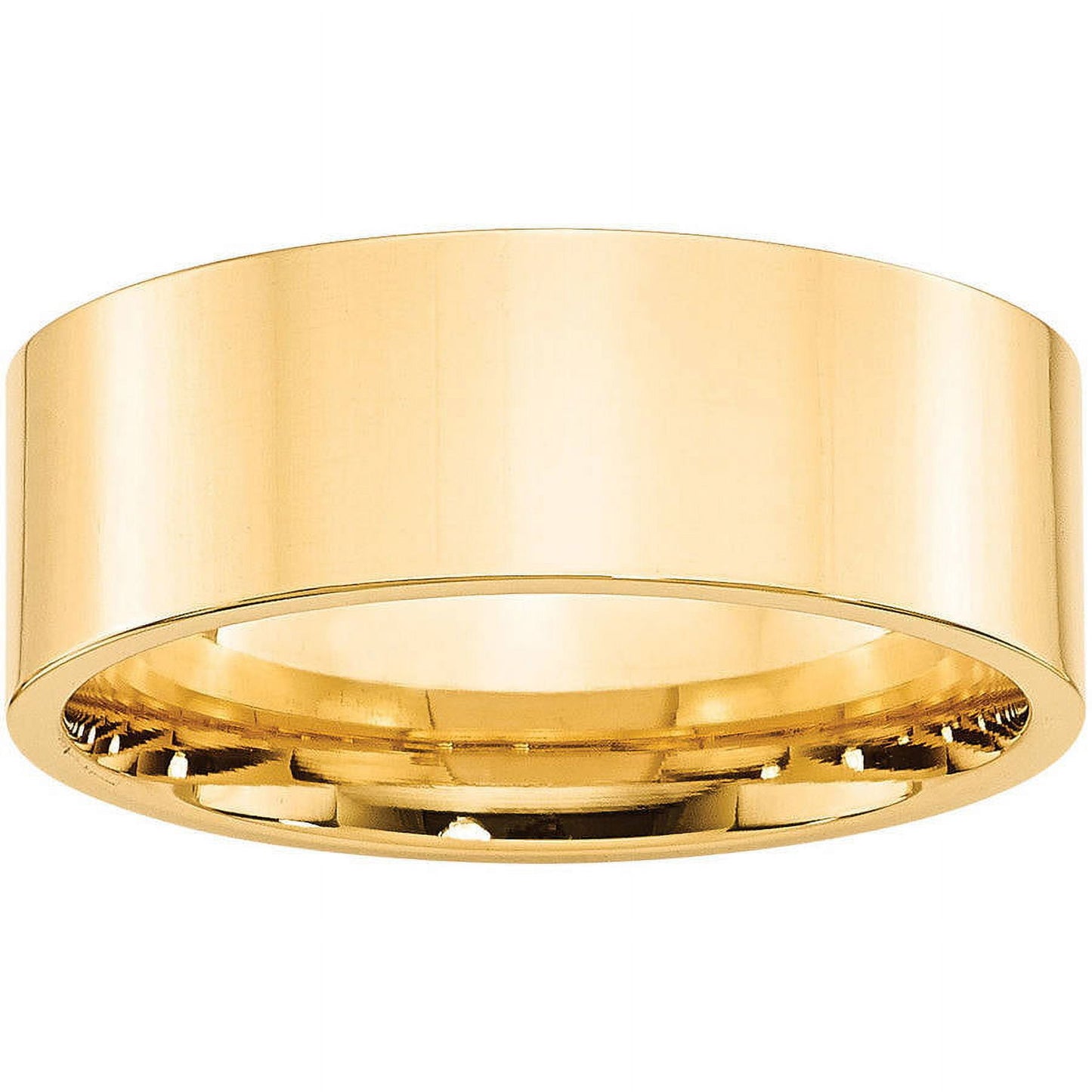 14k Yellow Gold 8mm Standard Weight Flat Comfort Fit Wedding Band Size 10