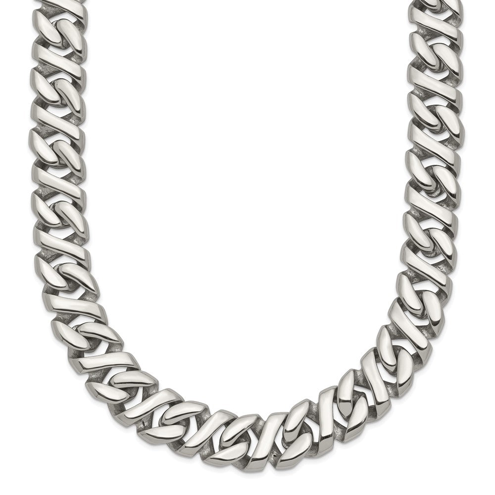Stainless Steel Polished Link 24in Necklace