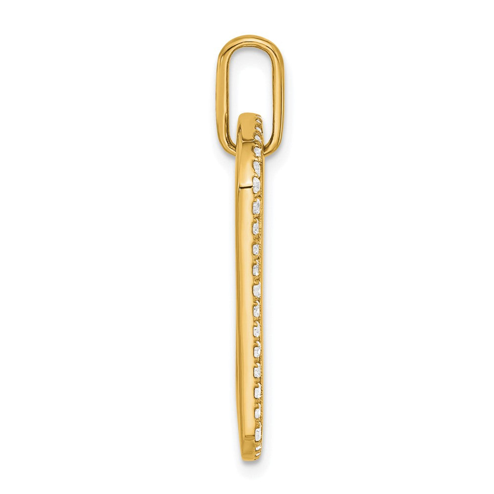14k Yellow Gold Personalized Diamond Dog Tag Charm