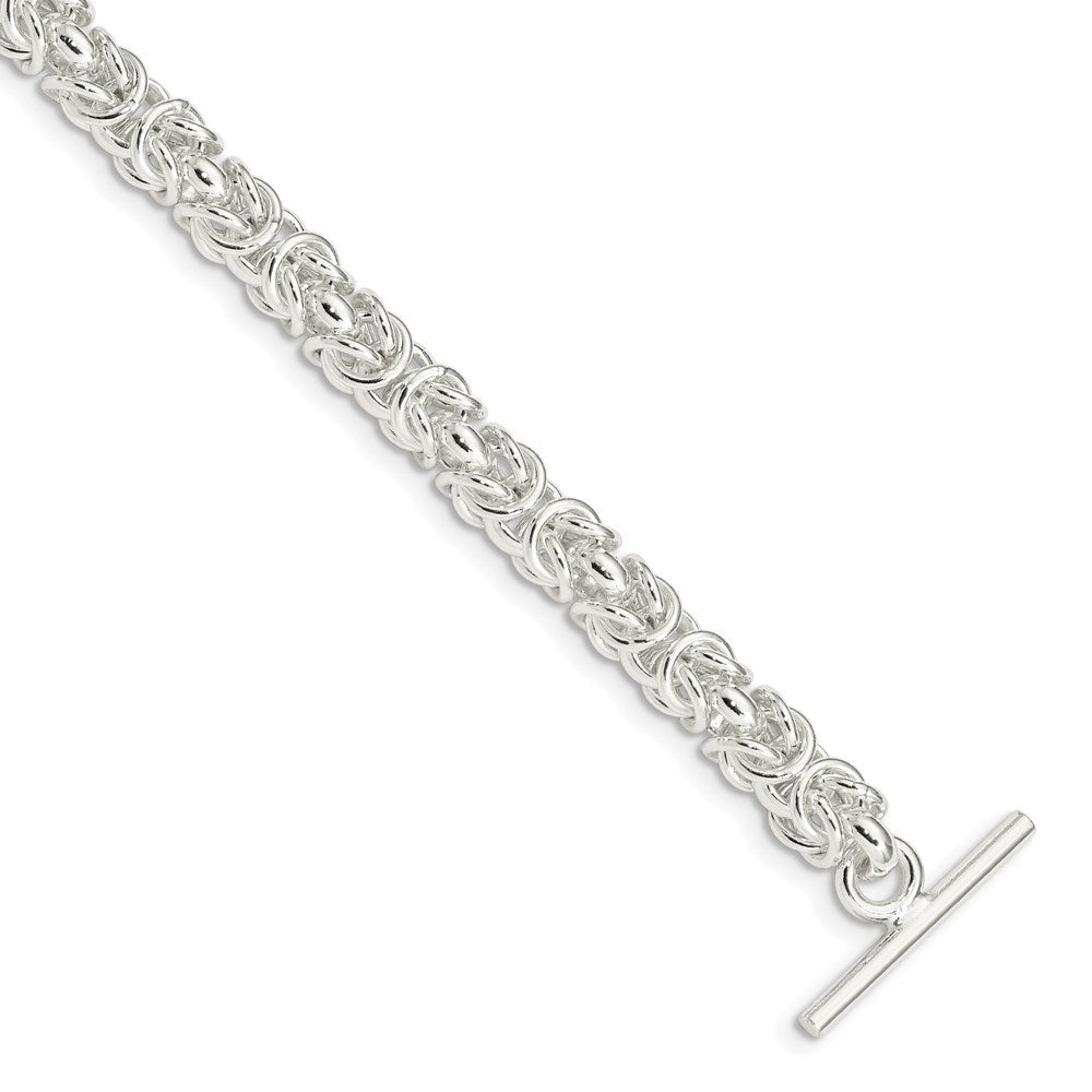 Sterling Silver 7.5inch Polished Fancy Link Toggle Bracelet 7.5 inches