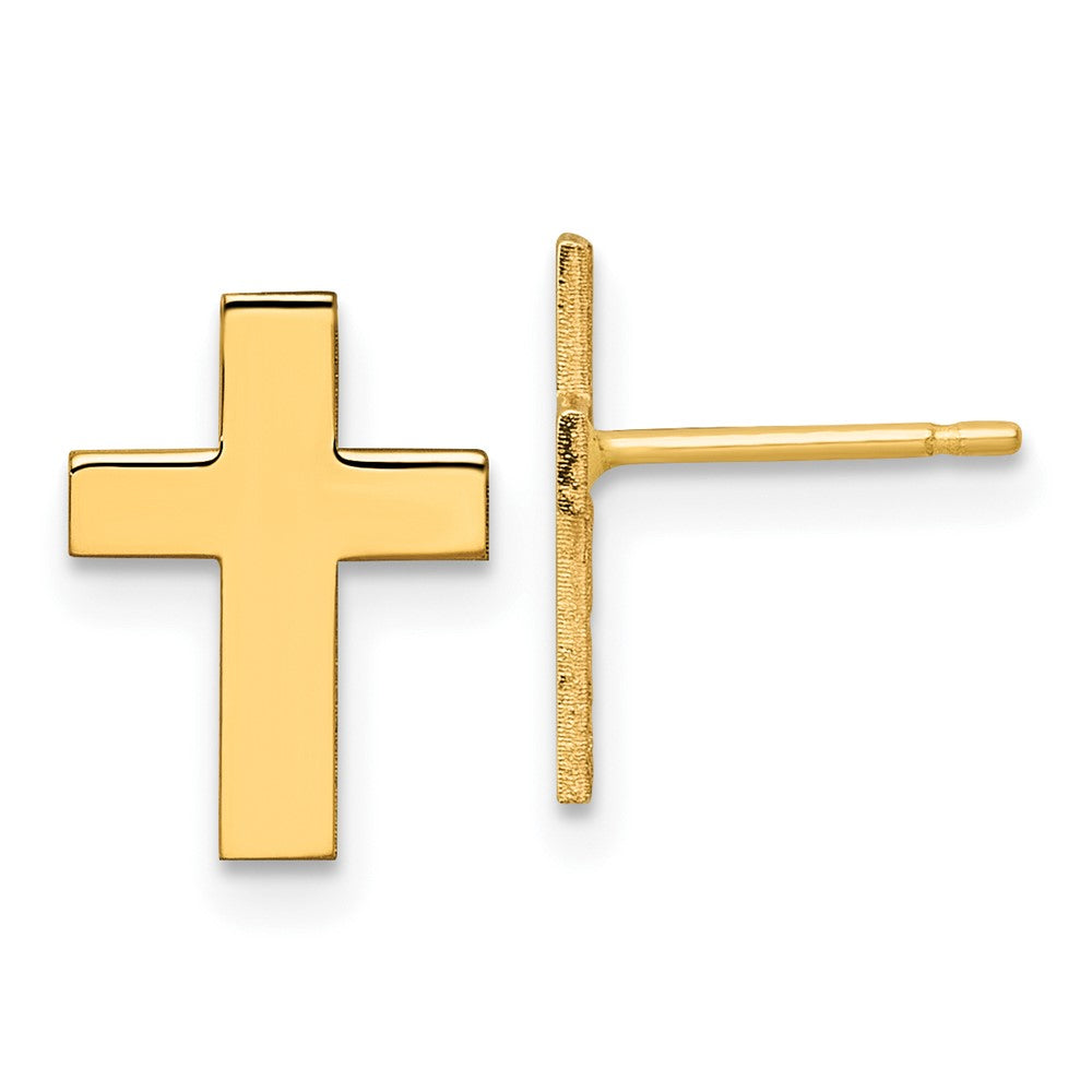 10k Polished Cross Earrings