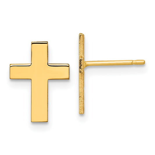 10k Polished Cross Earrings