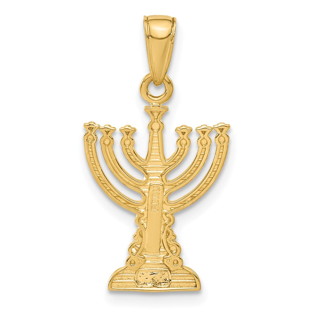 10K Menorah Pendant Yellow Gold