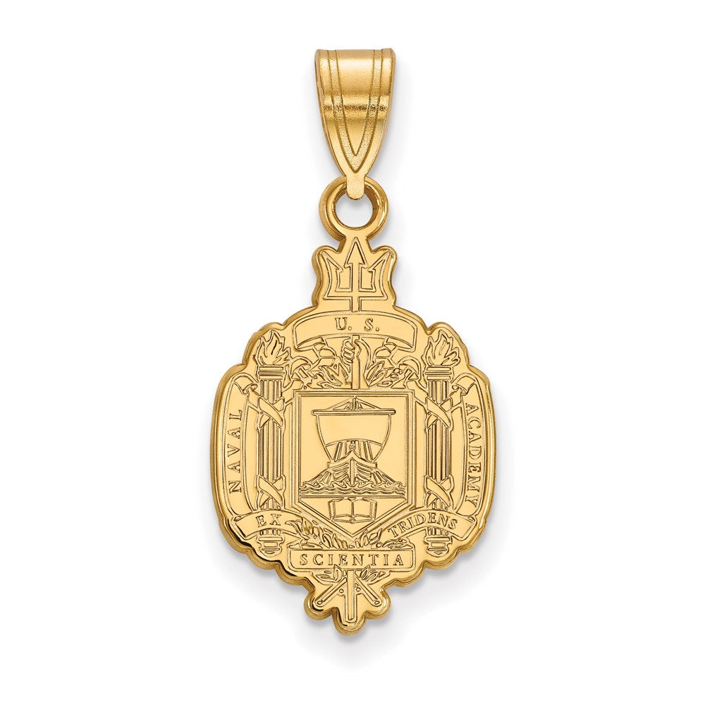 Logoart Sterling Silver Gp Navy Large Crest Pendant Necklace