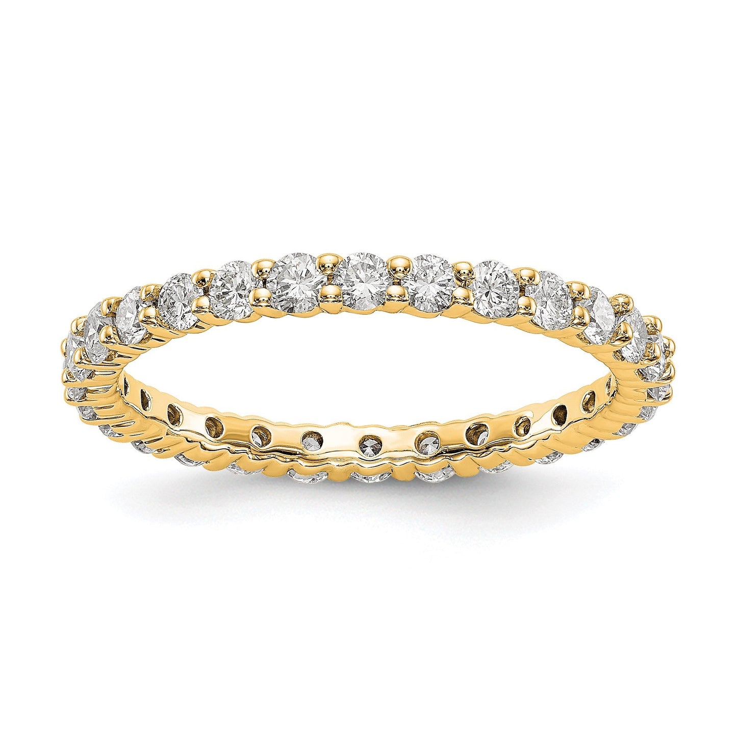 14k Polished Size 5 Shared Prong 1 carat Diamond Complete Eternity Band