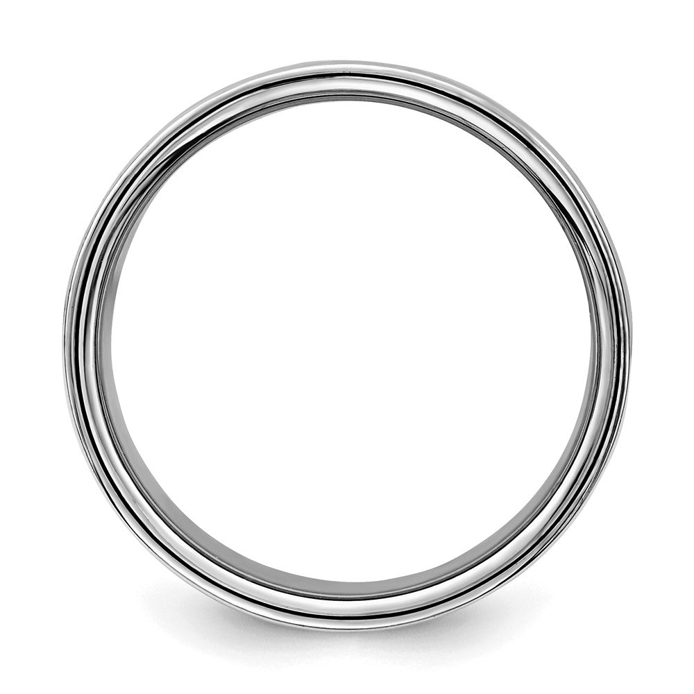 SS Rhodium-plated 10mm Flat Size 7 Band