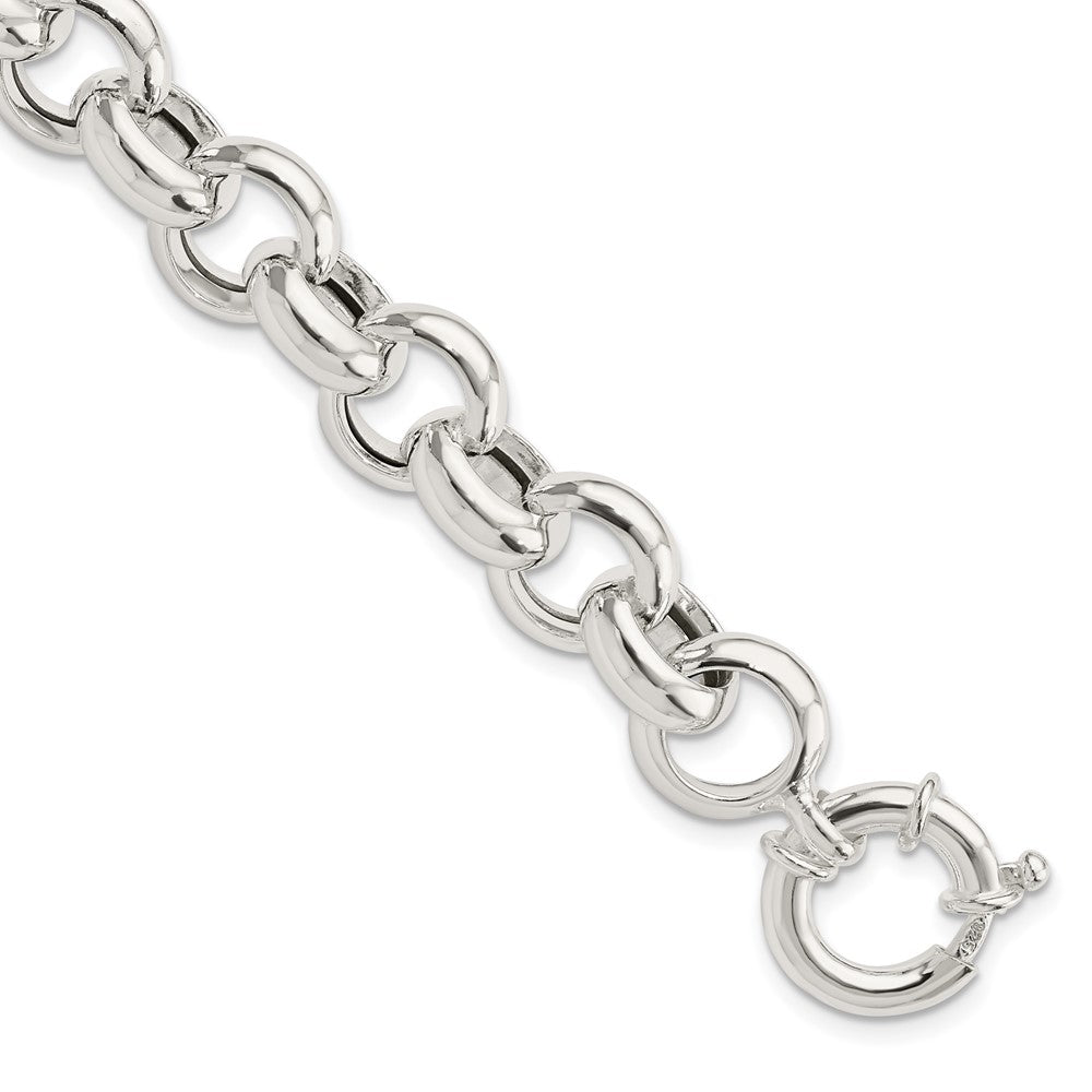 Sterling Silver Polished Fancy Link Bracelet 8 inches