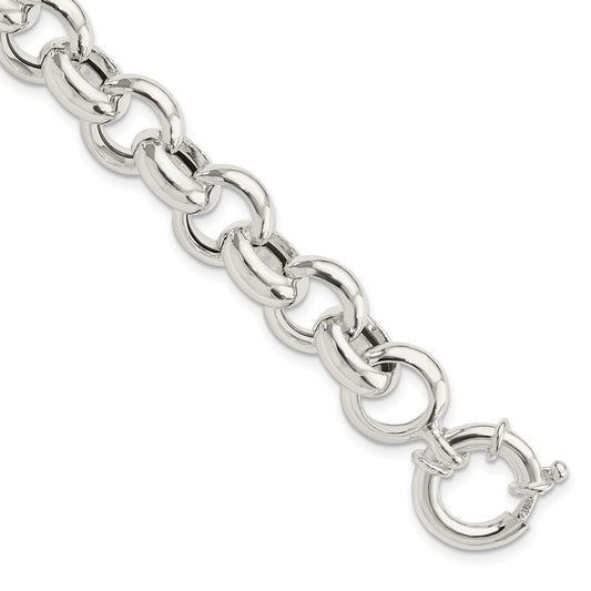 Sterling Silver Polished Fancy Link Bracelet 8 inches