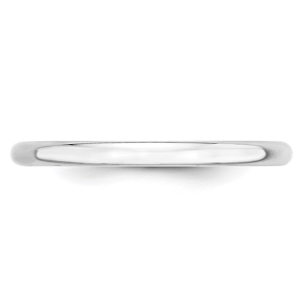10k White Gold 2mm Lightweight Half Round Wedding Band Size 8