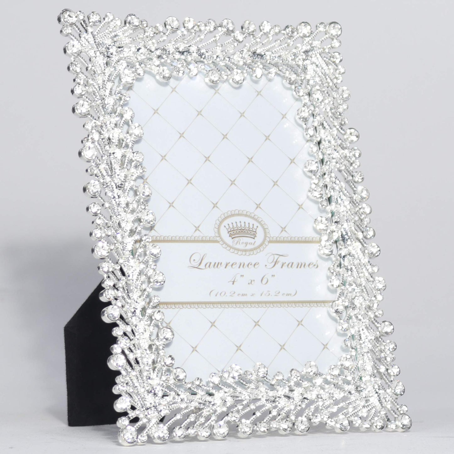 4x6 Jasmond Silver Metal Frame with Crystal Spray