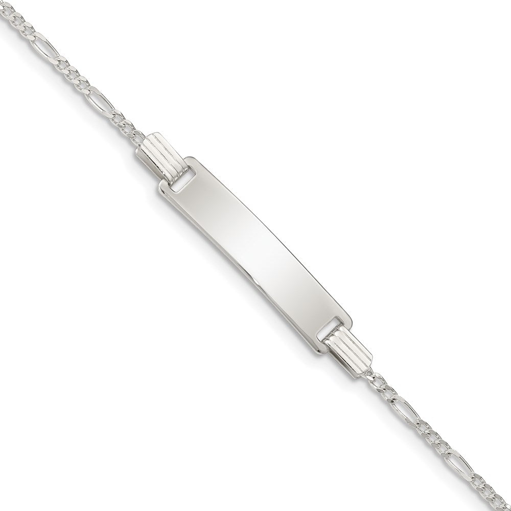 Sterling Silver 6inch Polished Engraveable Childrens ID Bracelet 6 inches