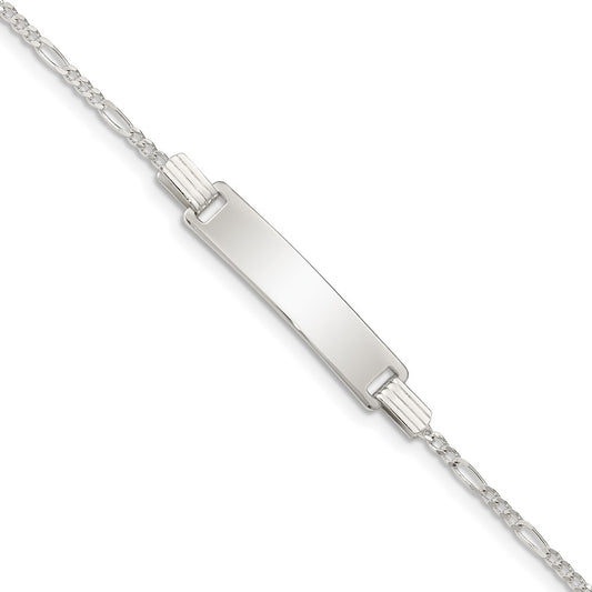 Sterling Silver 6inch Polished Engraveable Childrens ID Bracelet 6 inches
