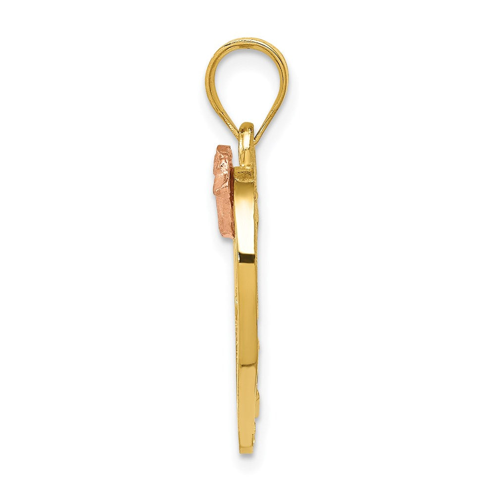 14k Two-Tone w/Rhodium Mom Charm
