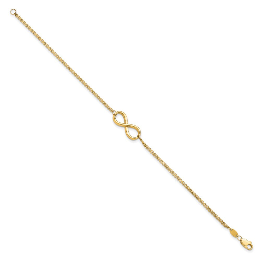 10K Polished Infinity Bracelet 7.5  inches
