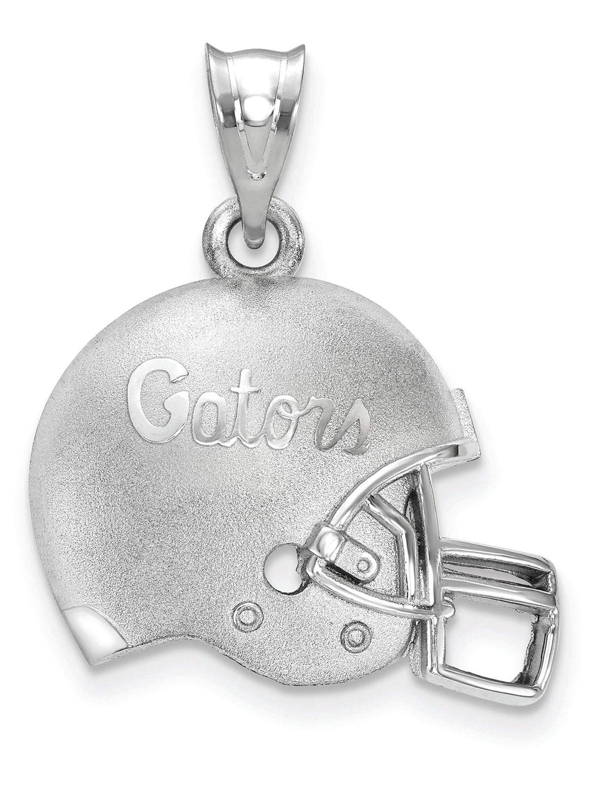 Sterling Silver U. of Florida 3D Football Helmet w Logo Pendant