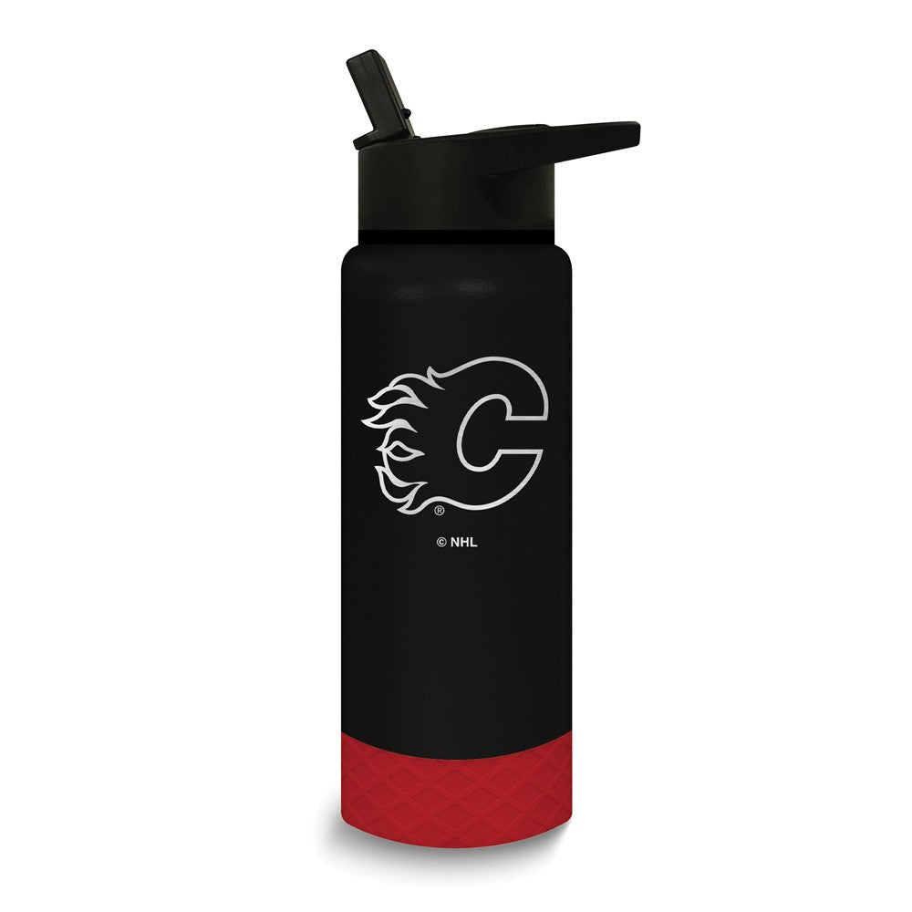 NHL Calgary Flames Stainless Steel Silicone Grip 24 oz. Water Bottle