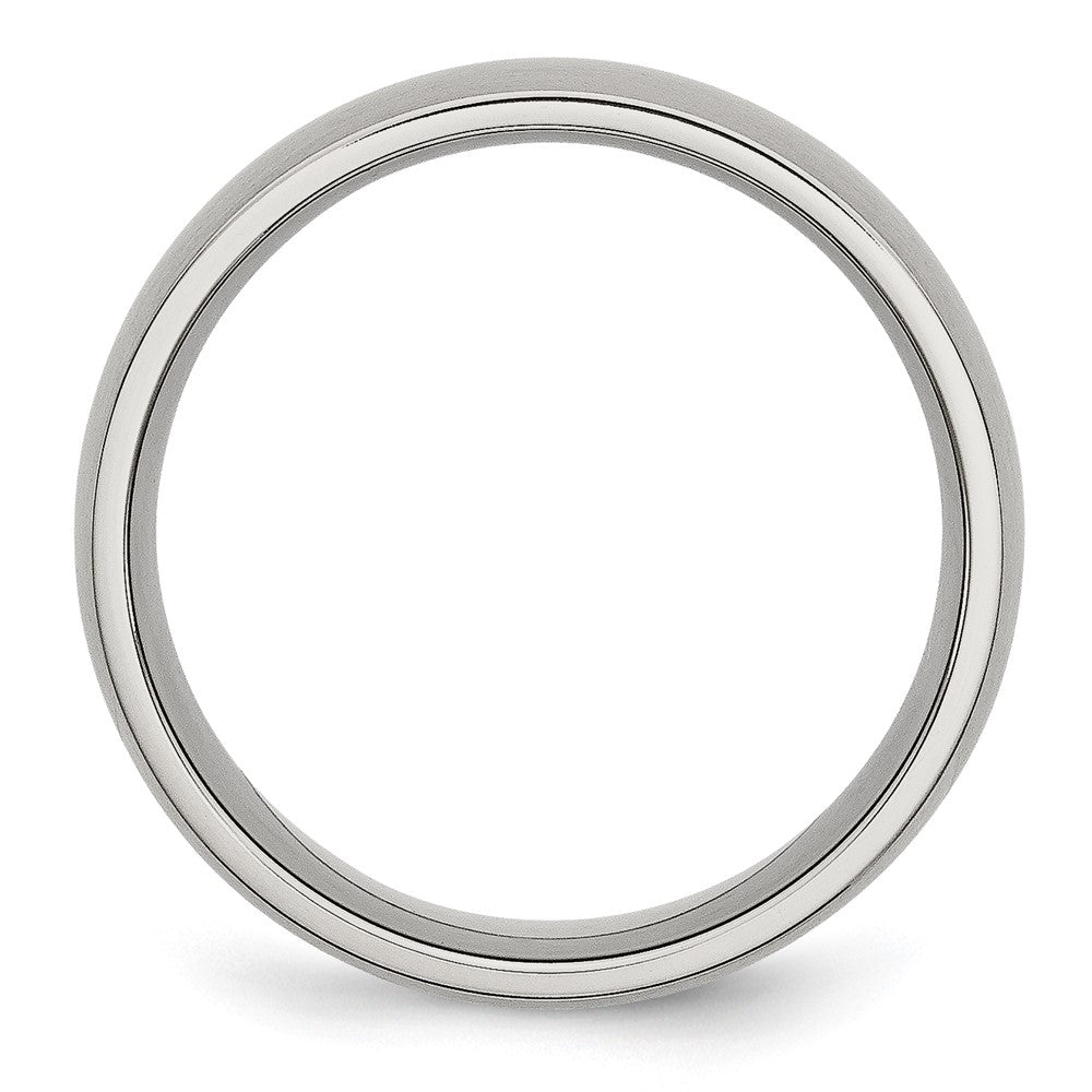 Stainless Steel Brushed 8mm Half Round Band Size - 12