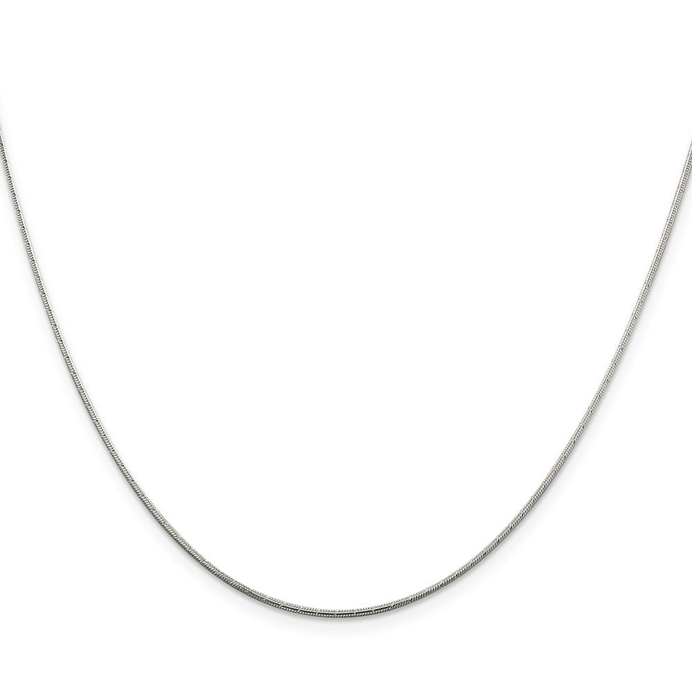 Sterling Silver 1.2mm Patterned Diamond-cut Snake Chain 16 Inches