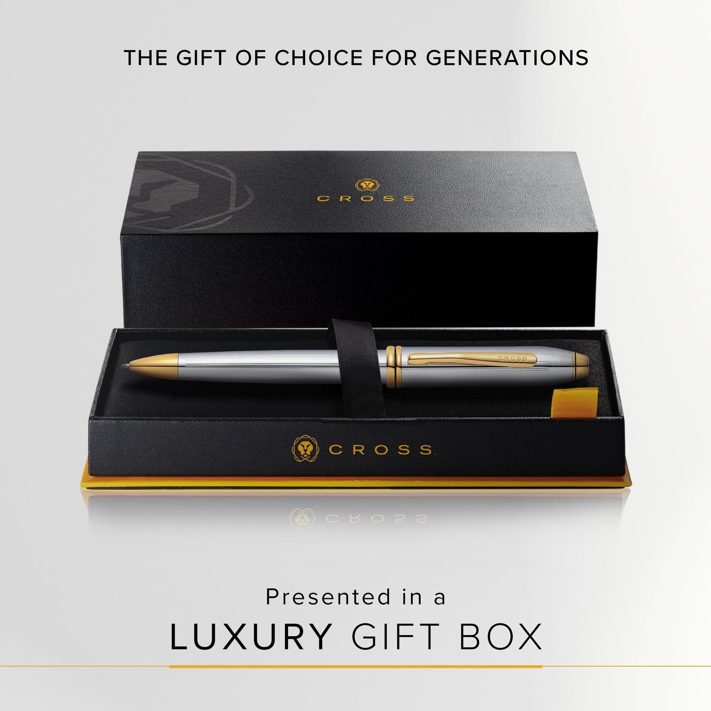 Cross Townsend Medalist Refillable Ballpoint Pen, Medium Ballpen, 23 Carat Gold-Plated Appointments, Includes Luxury Gift Box