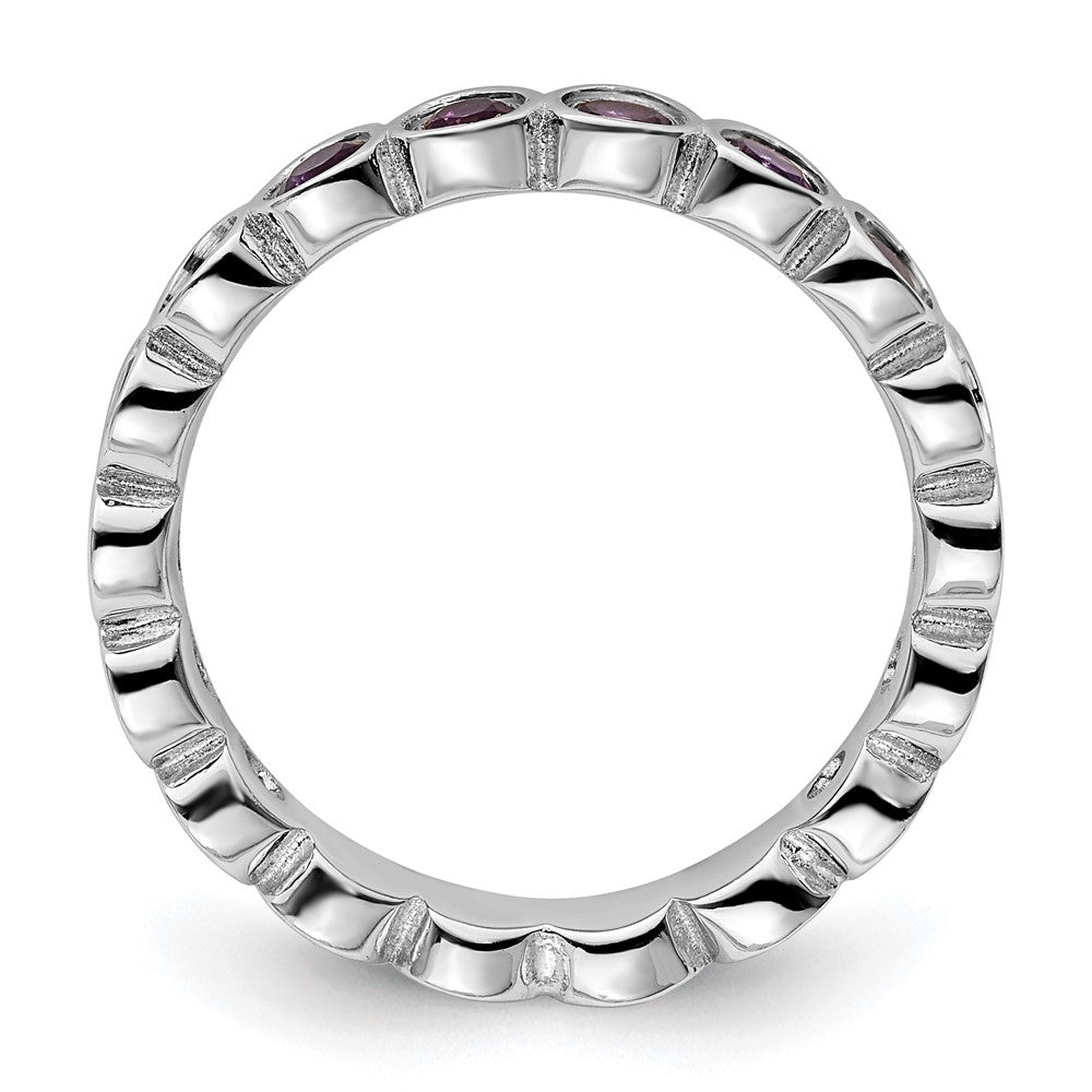 Sterling Silver Stackable Expressions Amethyst Ring Size -7
