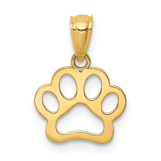 10K Gold Dog Paw Pendant