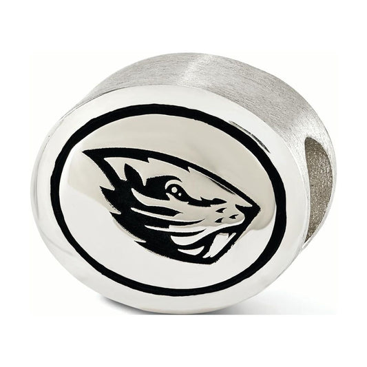 Sterling Silver Antiqued Oregon State University Collegiate Bead