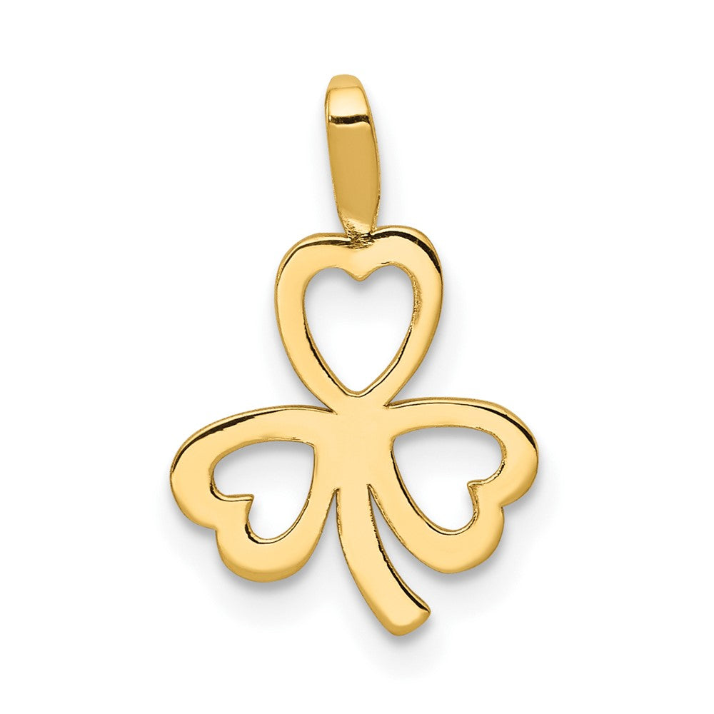 10k Gold Heart Clover Charm