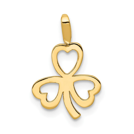 10k Gold Heart Clover Charm