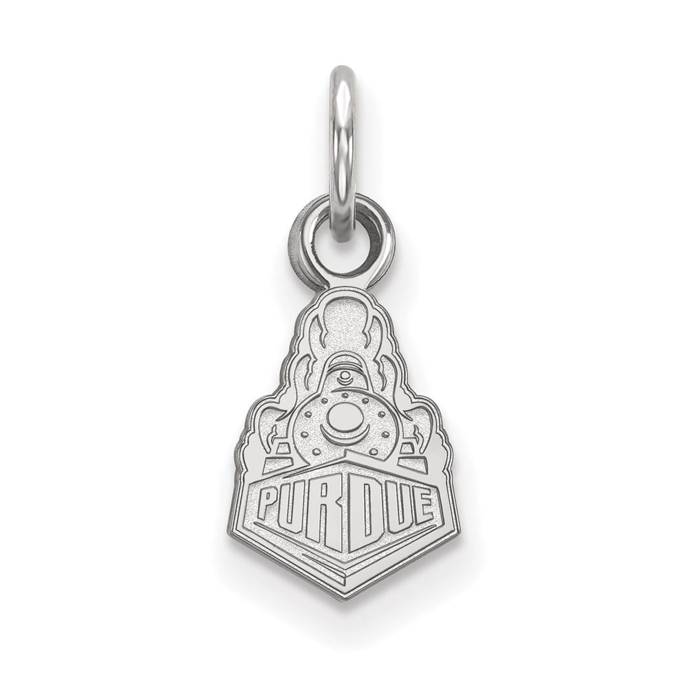 Sterling Silver Rhodium-plated LogoArt Purdue University Boilermakers Train Logo Extra Small Pendant QSS036PU
