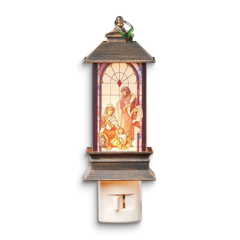 Resin Fontanini Holy Family Swivel Plug in Night Light