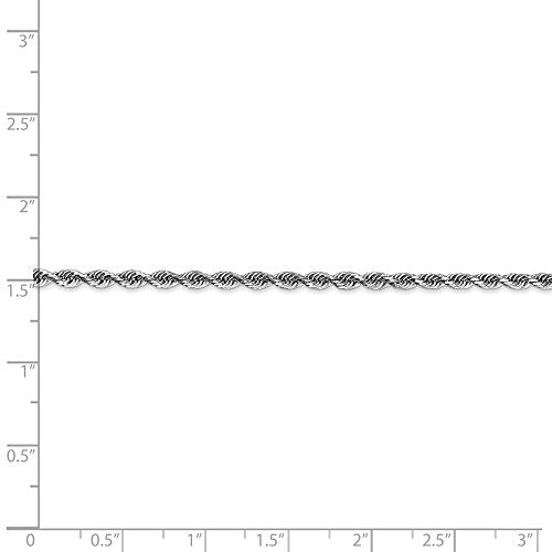 10k White Gold 2.75mm D/C Quadruple Rope Chain