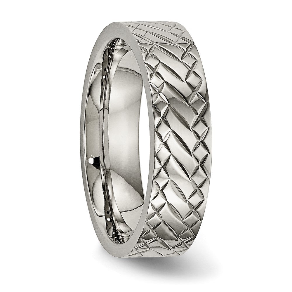 Titanium Polished and Textured 6mm Band