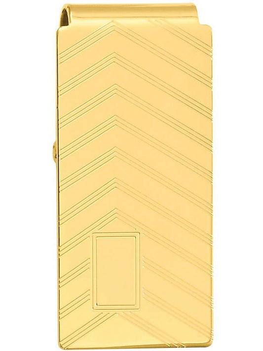 Primal Gold-plated Kelly Waters Angles Engraveable Hinged Money Clip