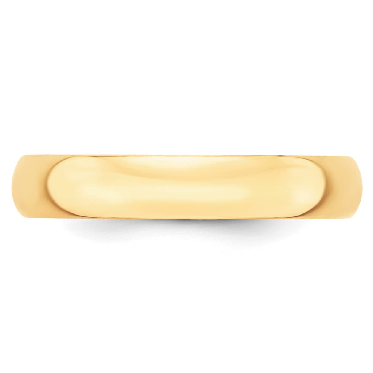 10k Yellow Gold 4mm Lightweight Half Round Wedding Band Size 11