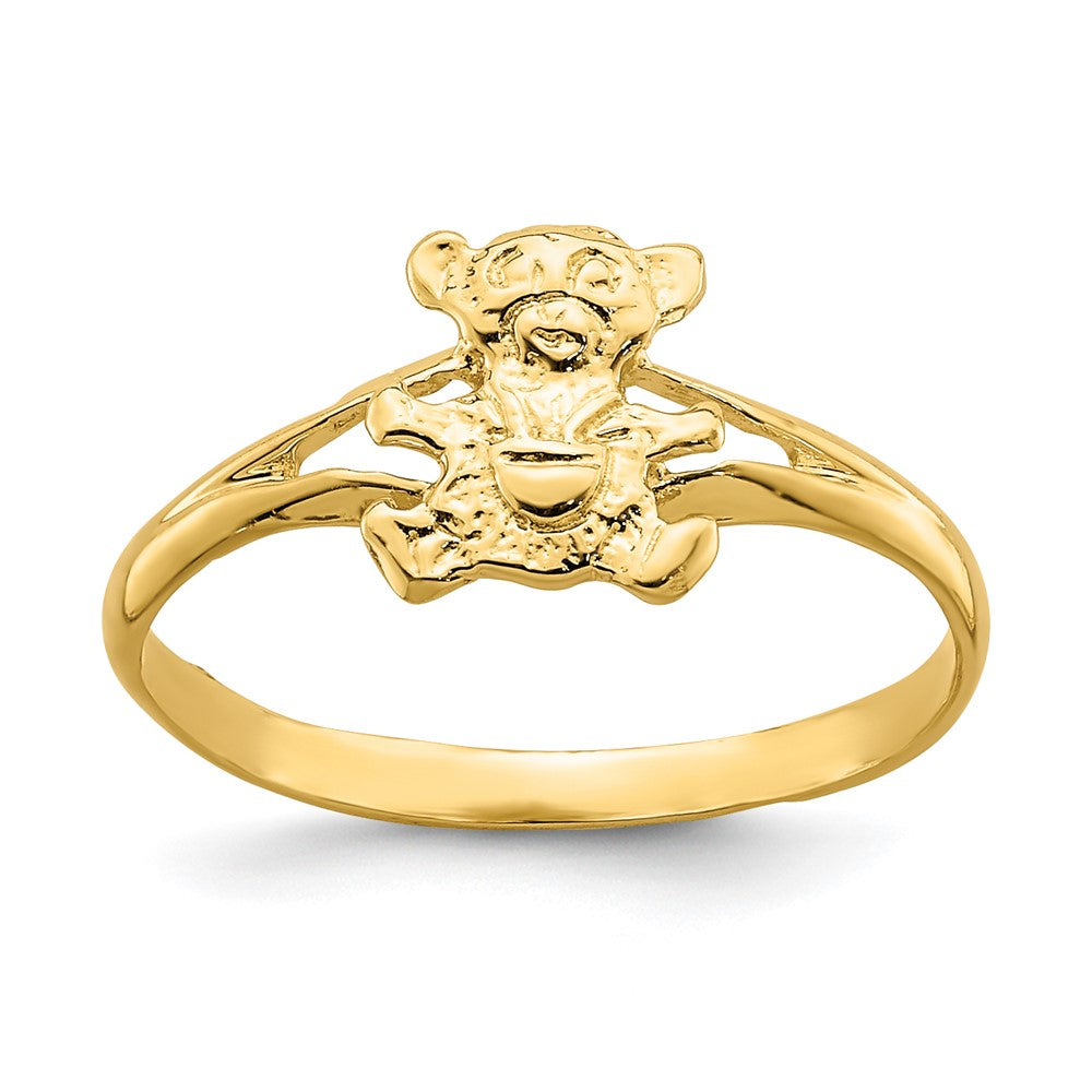 14k Teddy Bear Baby Ring Size 2