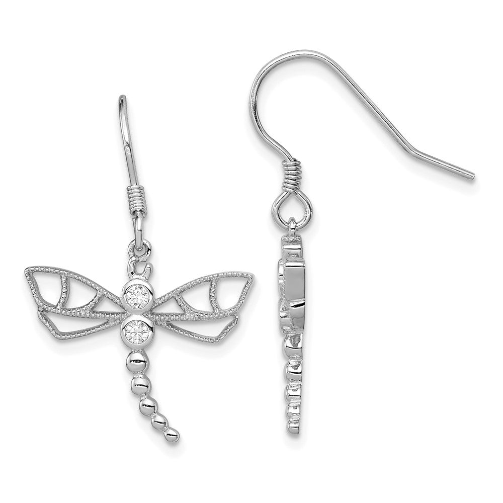 Sterling Silver RH-plated Scalloped Edge 5mm Oval Hoop Earrings