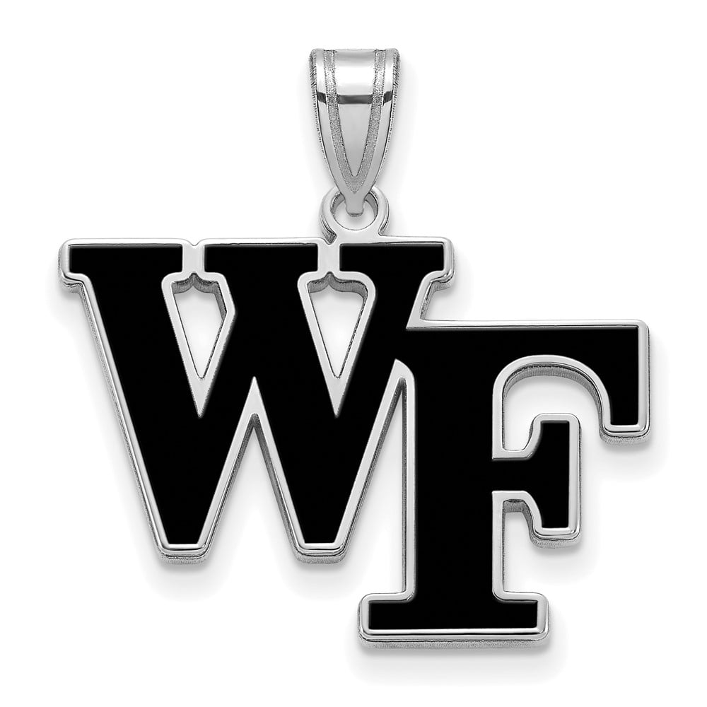 LogoArt Sterling Silver Wake Forest University Large Enamel Pendant Necklace