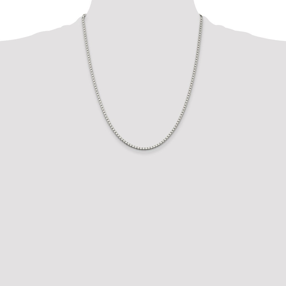Sterling Silver 2.5mm Box Chain 22 Inches