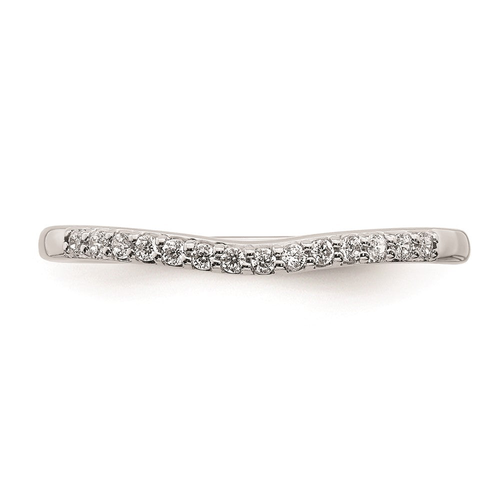 10k White Gold 1/10 carat Diamond Contoured Complete Wedding Band