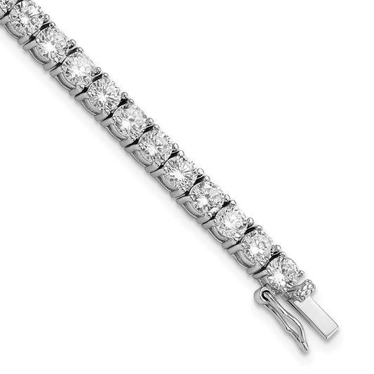Cheryl M Sterling Silver Rhodium-plated Brilliant-cut CZ 7.25 Inch Tennis Bracelet 7.25 inches