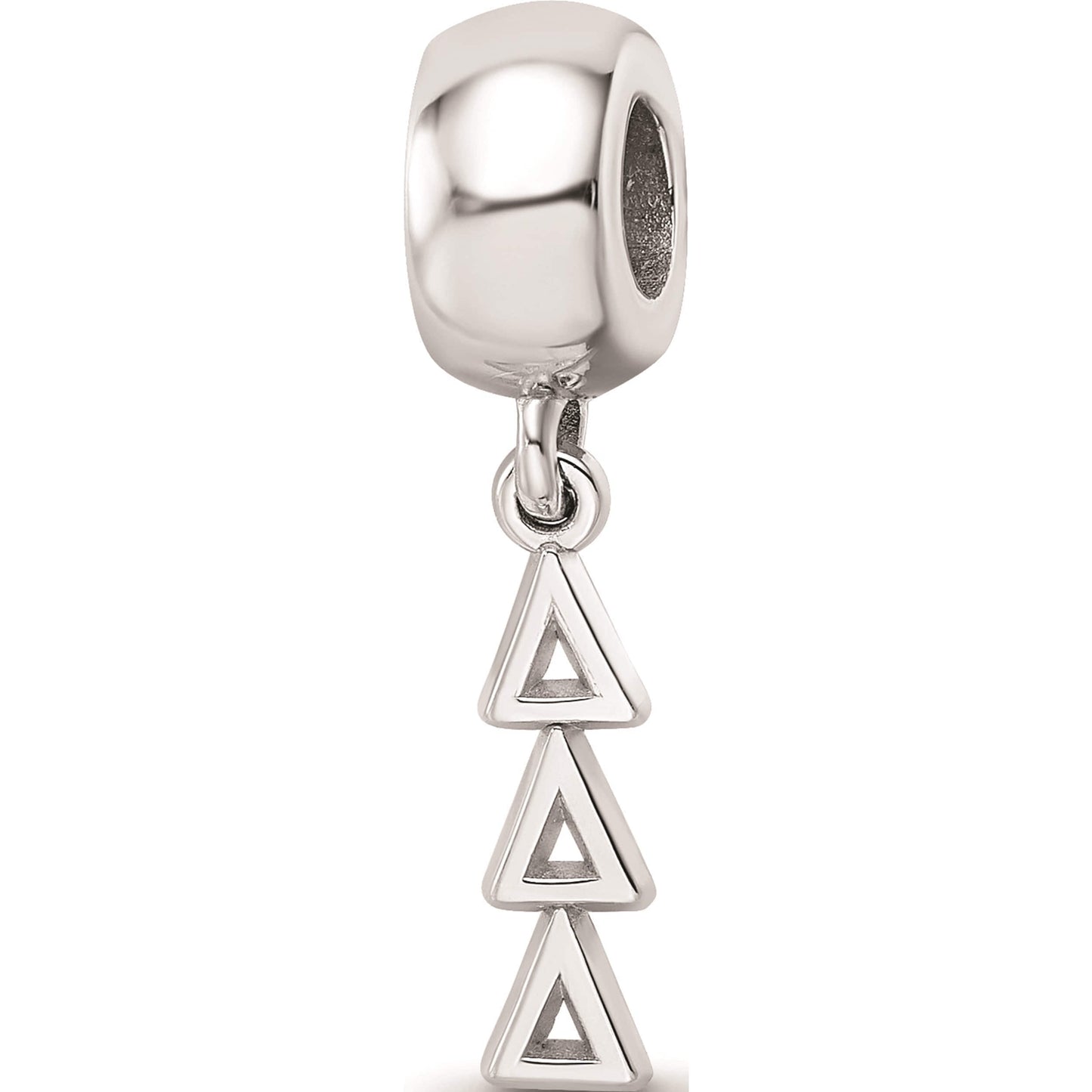 Sterling Silver Rh-Plated Logoart Delta Vertical Letters On Bea (0.63 X 0.17) Made In United States ddd005bd1-ss