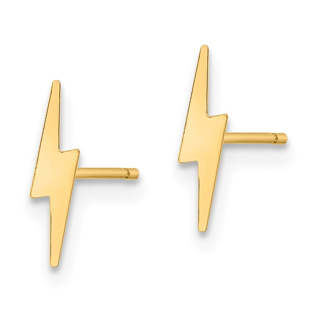 10k Polished Lightning Bolt Post Earrings