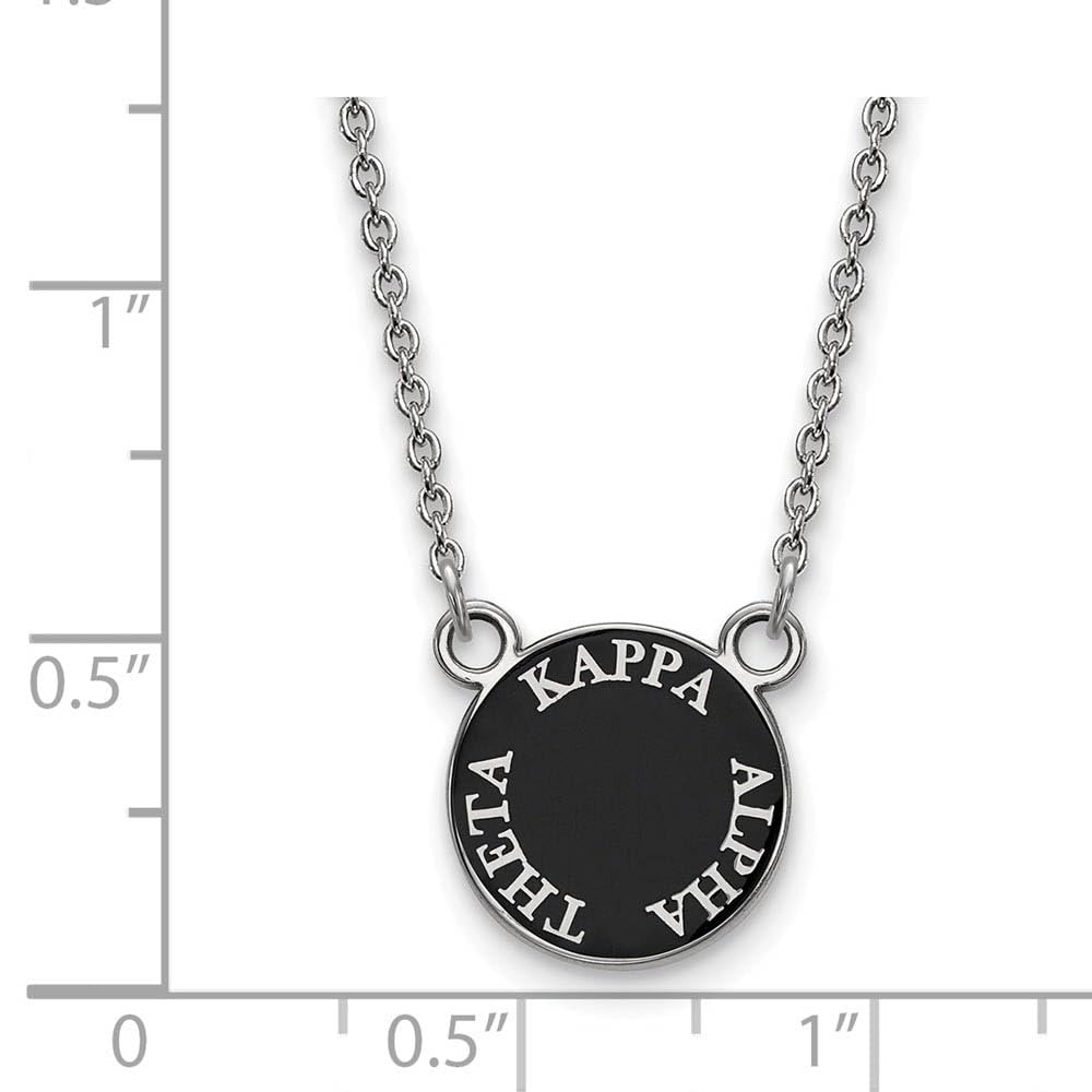 Sterling Silver 18in Official Licensed Greek Sororities Kappa Alpha Theta (???) XS Enamel Pendant w/Necklace