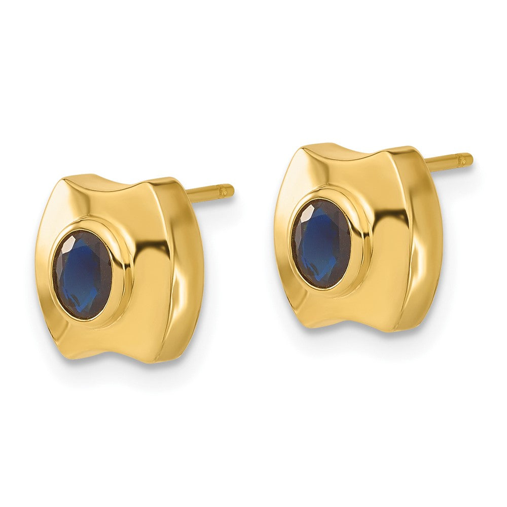 14ky Sapphire Post Earrings