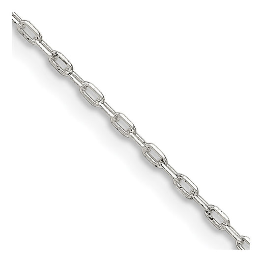 Sterling Silver 1mm Diamond-cut Long Link Cable Chain w/4in ext. 22 Inches