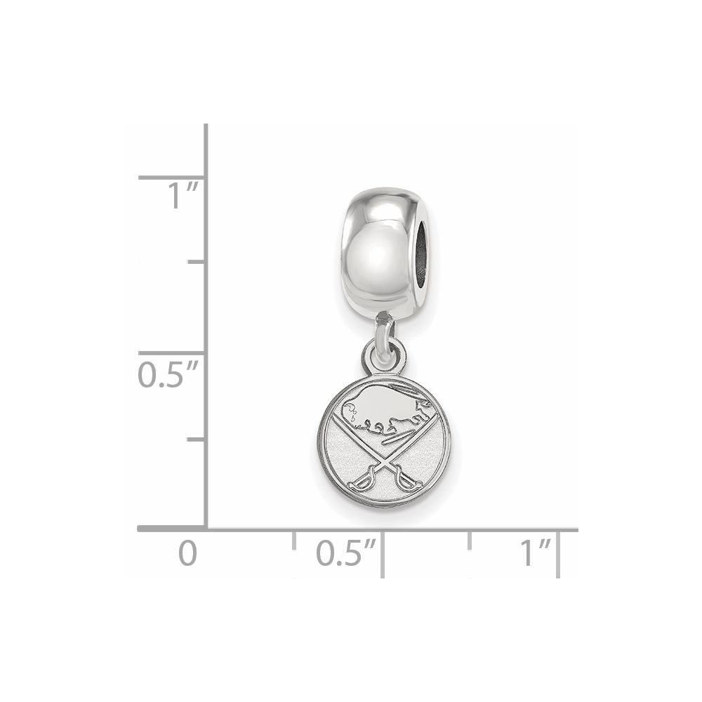 Sterling Silver Rhodium-plated NHL LogoArt Buffalo Sabres Extra Small Dangle Bead