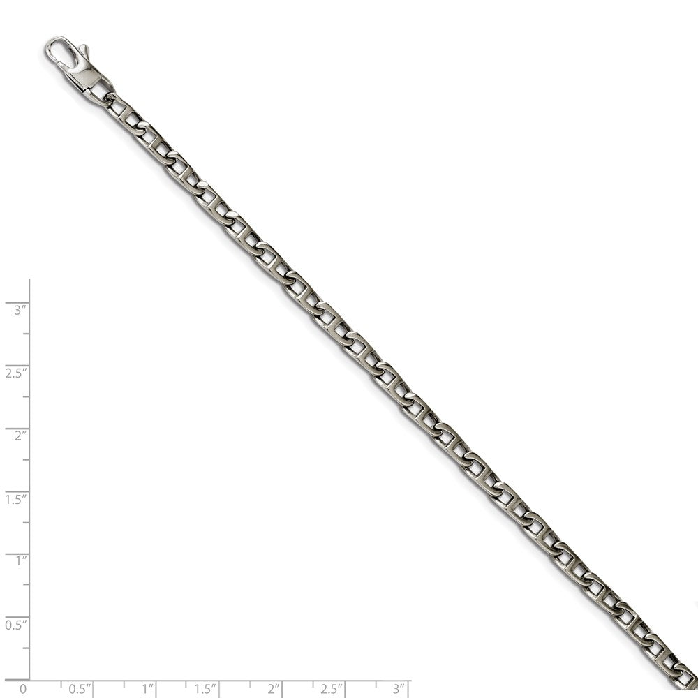 Stainless Steel Polished Oval Link 7.75in Bracelet 7.25 inches